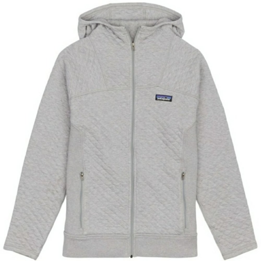 Patagonia Hoodie Adult M Gray Full Zip Quilt Hooded Sweatshirt Jacket Women